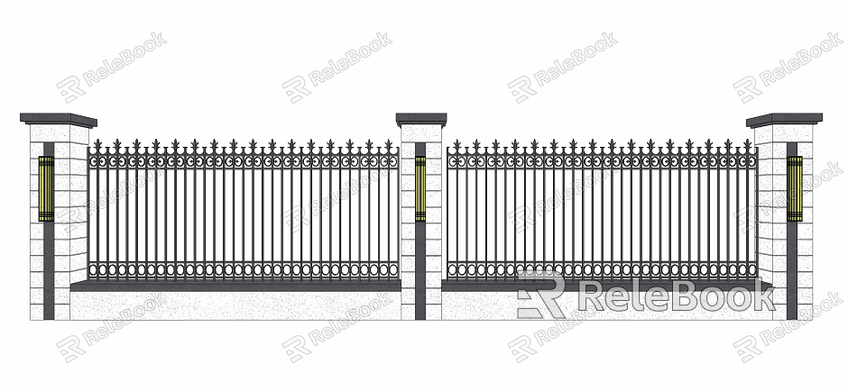 Modern fence wrought iron landscape wall model