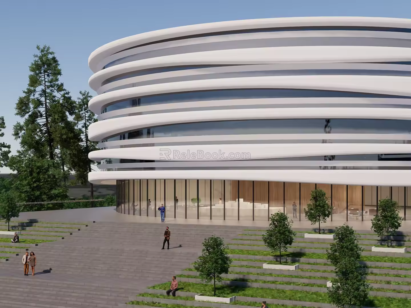 Modern Library Architecture Library 3d model