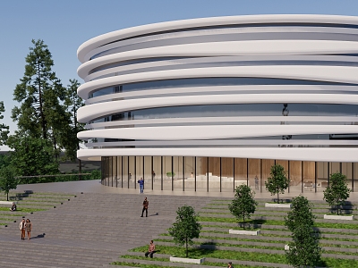 Modern Library Architecture Library 3d model