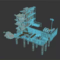 Industrial Construction Structure With Multi Level Steel Frames Platforms Concrete Supports And Storage Tanks