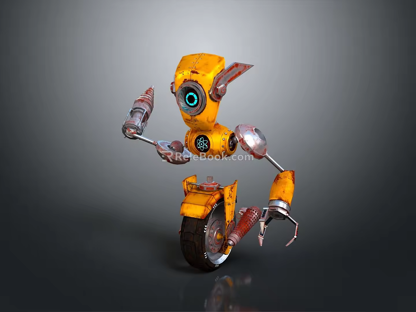 Industrial Robot Single Wheel Robot Double Wheel Robot Assistant Small Robot 3d model