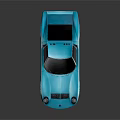 Blue Vintage Sports Car With Sleek Body And Distinct Front Grille
