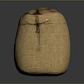 Handmade Natural Burlap Container Holding Fresh Homemade Food Product with Brown Top