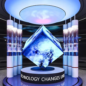 Art installation in science and technology exhibition hall 3d model