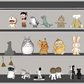 Various Stuffed Toys Collection Displayed On Shelves With Different Characters