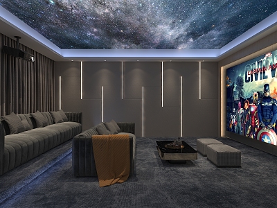 modern video room 3d model