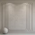 Light Gray Wall With Decorative Moldings Textured Surface And White Spherical Decor 3d model