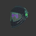 PAVLOV Metallic Helmet Featuring Purple Tinted Visor And Green Illuminated Button