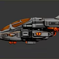 Futuristic Spacecraft With Silver Body And Orange Cockpit For Sci Fi Exploration