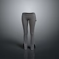 Gray Knitted Pants With Side Slits And Simple Design For Daily Wear