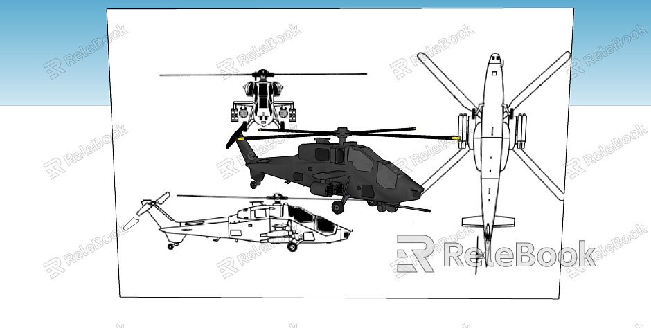 Modern Helicopter Aircraft model