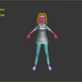 3D Rendered Nurse Character In Teal Uniform With Stethoscope Black Hair And White Shoes