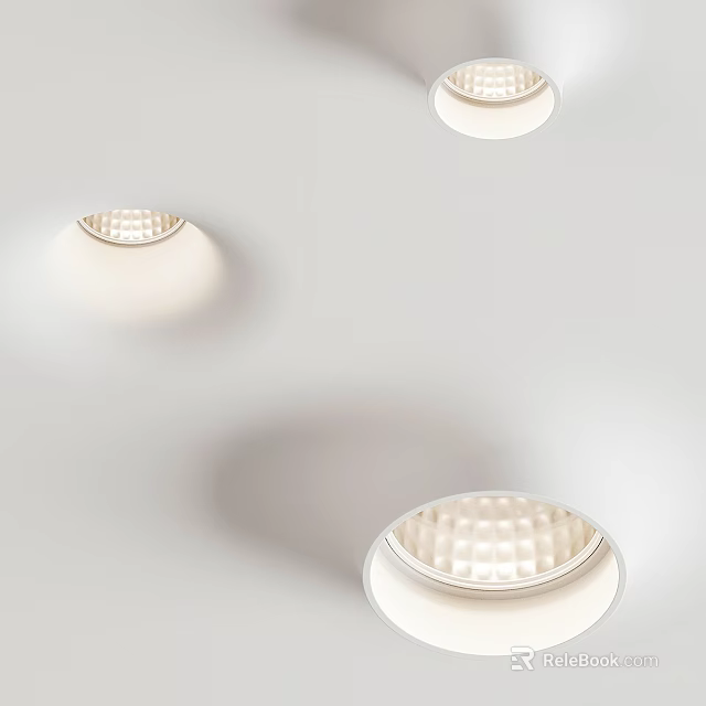 Modern Ceiling Downlights And Spotlights With Sleek White Design For Home Interior Lighting 3d model 