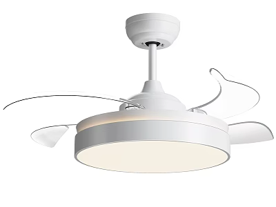 Modern White Ceiling Air Conditioner Fan With Light And Blades For Home Use 3d model