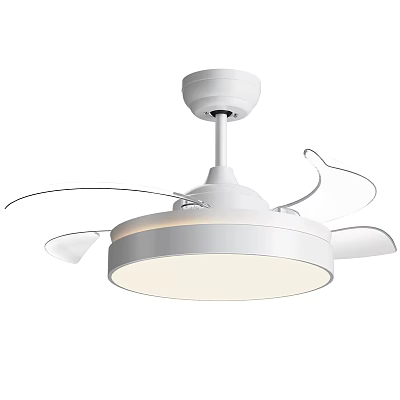 Modern White Ceiling Air Conditioner Fan With Light And Blades For Home Use 3d model