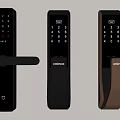 Modern door handle password lock fingerprint lock smart door handle 3d model