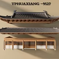 TPHUAXIANG 9527 Classic Chinese Wooden Roof Eaves With Corridor Structure Design
