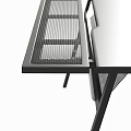 Modern Black Computer Desk With Metal Frame And Smooth Surface 3d model