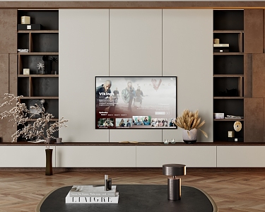 Modern TV background cabinet TV background wall 3d model