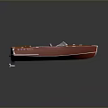 Vintage Red Wooden Motorboat With White Seats And Elegant Exterior Design