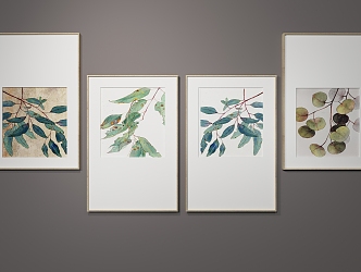 Japanese Decorative Painting Combination 3d model