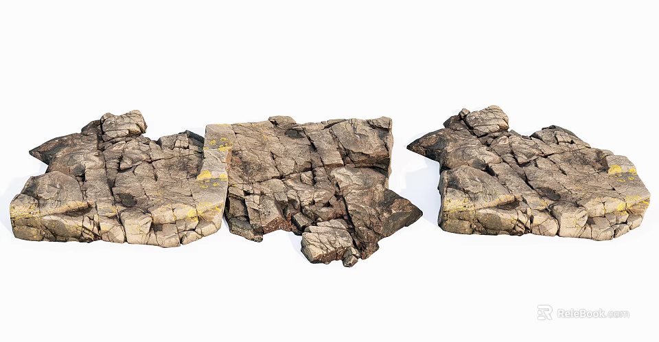 Natural Stone And Wood Decorative Elements With Rustic Charm For Home Decoration 3d model