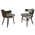 Elegant Single Chair With Wooden Frame Upholstered Seat And Curved Leg Design