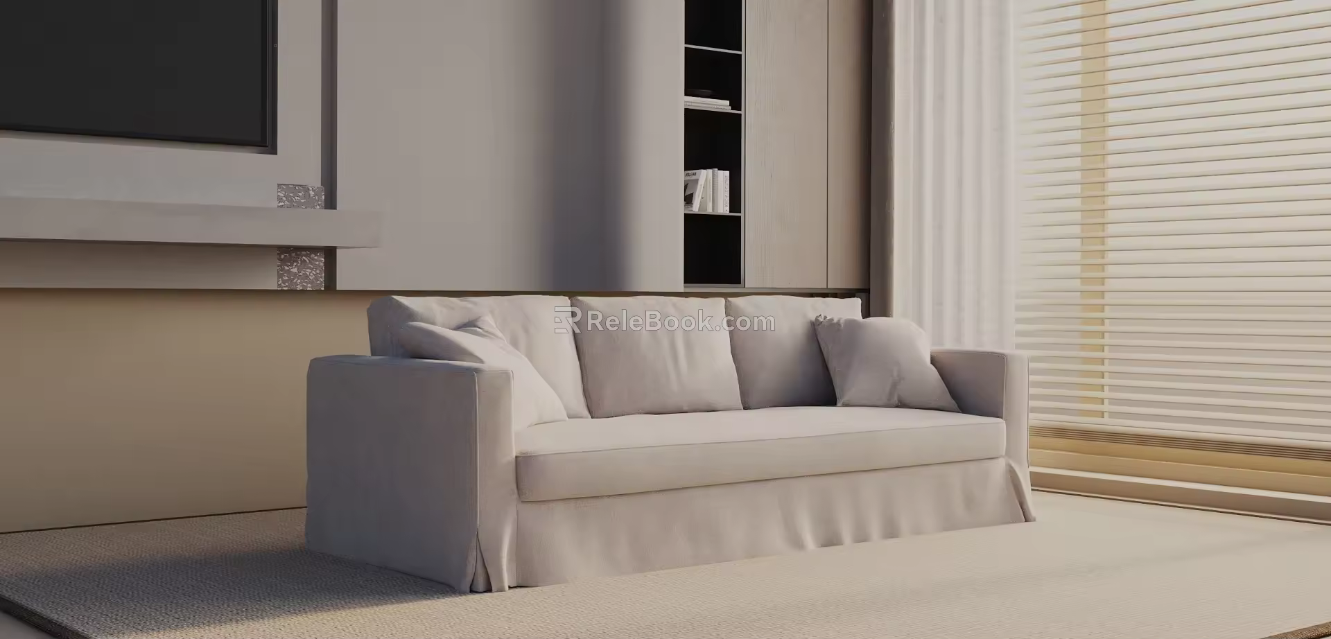Modern three-seat sofa 3d model