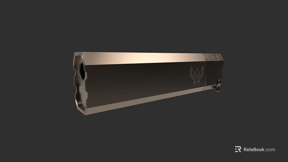 Sleek Metallic Bladed Weapon Featuring Engraved Dragon Pattern And Modern Design 3d model 