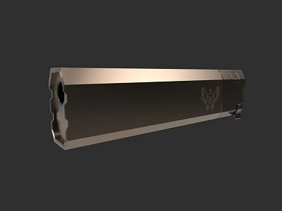 weapon silencer pistol rifle accessories military equipment 3d model