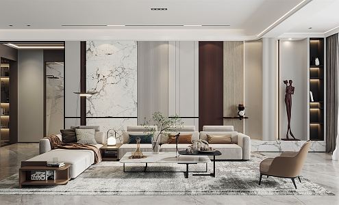 modern living room 3d model