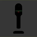 Modern Black Microphone Featuring Green Ring Red Logo Sleek Design And Stable Stand 3d model