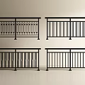 Black Decorative Railings With Four Different Stylish Designs For Home And Outdoor Spaces