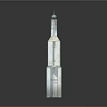 White Marble Tower Architecture With Green Dome And Multi Level Structure