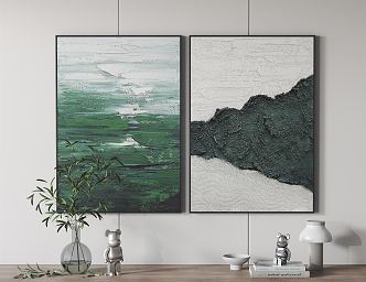 Modern abstract painting hanging painting decorative painting 3d model