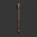 Yang Pickaxe Cross Draft Steel Tools Wood Handle Yang Pickaxe Cartoon Yang Pickaxe Tools Hardware Tools Processing Tools 3d model