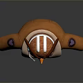 Cute Cartoon Owl 3D Model Wearing Orange Jacket White Fur Collar And Purple Shorts