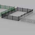 Assorted Color Fence Designs Featuring Green Black And White Lattice Patterns 3d model