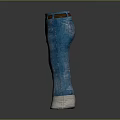 Comfortable Stylish Blue Denim Jeans With Brown Belt And White Fleece Cuffs