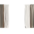Modern Brown And White Linen Curtains For Window Interior Decoration 3d model