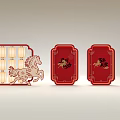 Traditional Chinese Photo Check In Spot With Red Lanterns Horse Patterns And Calligraphy