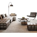 Modern Italian Sofa Coffee Table Combination Modern Sofa Leather Sofa Lawrence Sofa Living Room Sofa Single Sofa Stool Floor Lamp 3d model