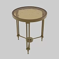 Brass Coffee Table with Bamboo Style Legs and Round Top for Modern Elegant Living Room