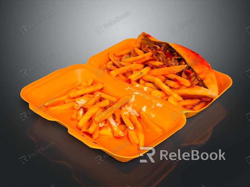 Fried Fries Fries Fast Food Food Food Food Realistic model