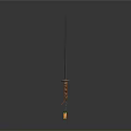 Long Blade Traditional Sword With Orange Decorative Handle And Metallic Shaft