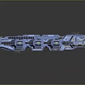 Futuristic Sci-Fi Blue Modular Spaceship Design With Illuminated Elements For Space Exploration 3d model