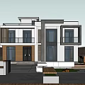 Modern Detached Villa Exterior Design With Large Windows Balcony And Wooden Accents