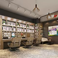 Home Textile Products Specialty Store Interior With Shelves Displays And Comfortable Seating