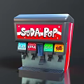 Soda Pop Dispenser With Red Black Design And H2O Coca Cola Sprite Fanta Buttons
