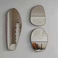 Modern Irregular Shaped Wall Mirrors with Decorative Reflections in Interior Design 3d model